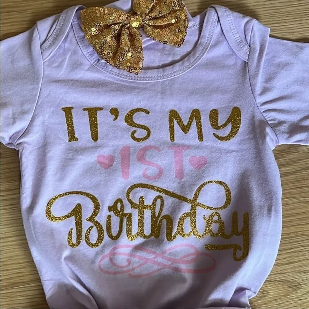 Adorable Baby Girls 1st Birthday Outfit
